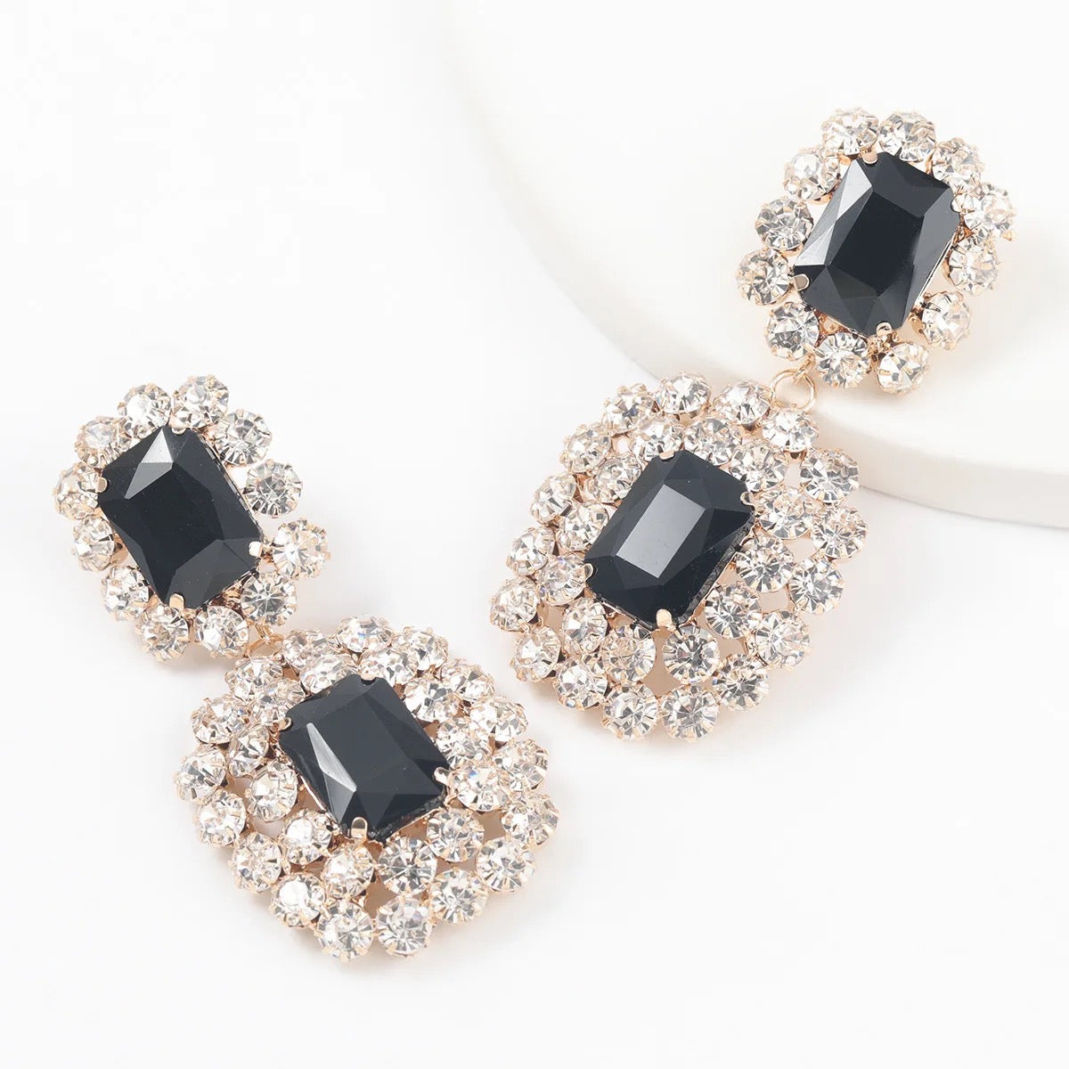 Elegant Statement Diamante Rhinestone Teardrop Dangle Stud Earrings