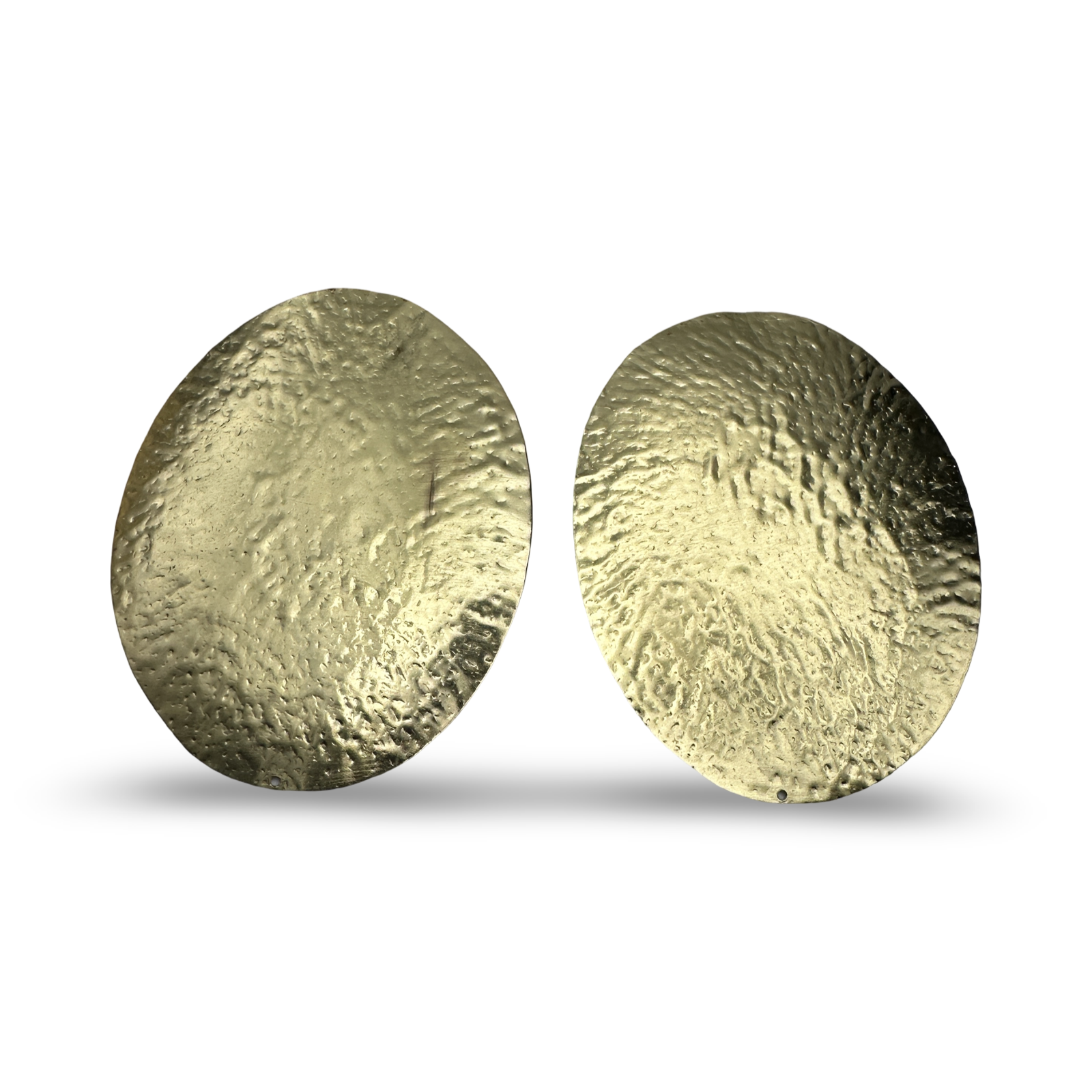 Textured Oval Brass Statement Earrings – African-Inspired Bold Handmade Jewellery - Fatisha Boutique #