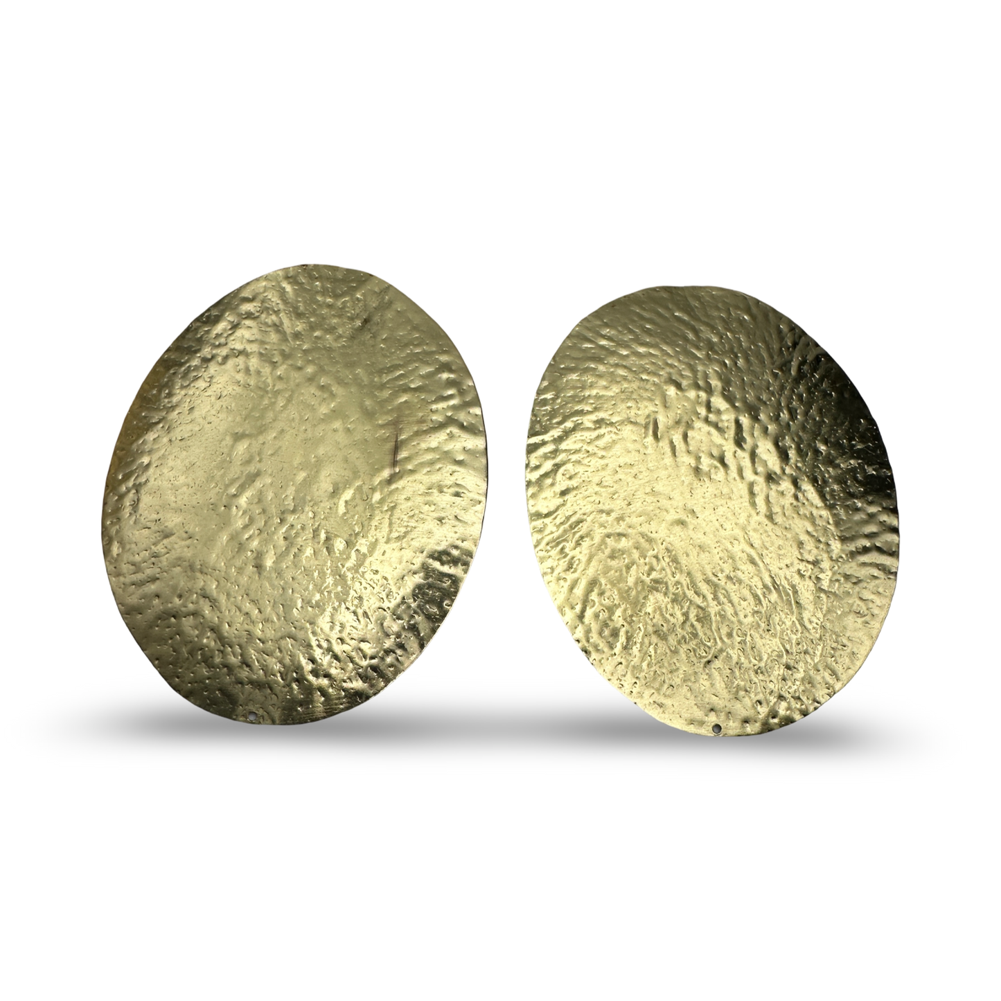 Textured Oval Brass Statement Earrings – African-Inspired Bold Handmade Jewellery - Fatisha Boutique # Fatisha Boutique