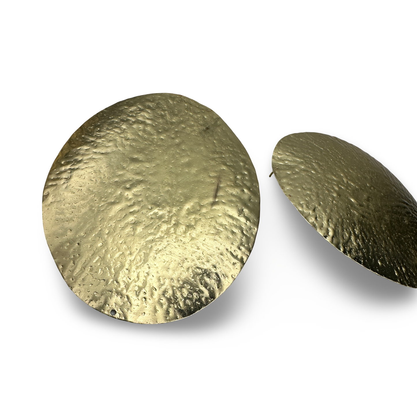 Textured Oval Brass Statement Earrings – African-Inspired Bold Handmade Jewellery - Fatisha Boutique # Fatisha Boutique