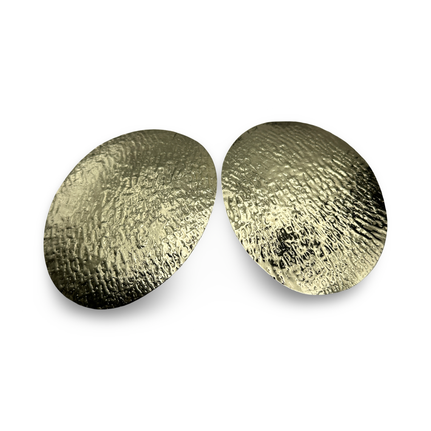 Textured Oval Brass Statement Earrings – African-Inspired Bold Handmade Jewellery - Fatisha Boutique # Fatisha Boutique