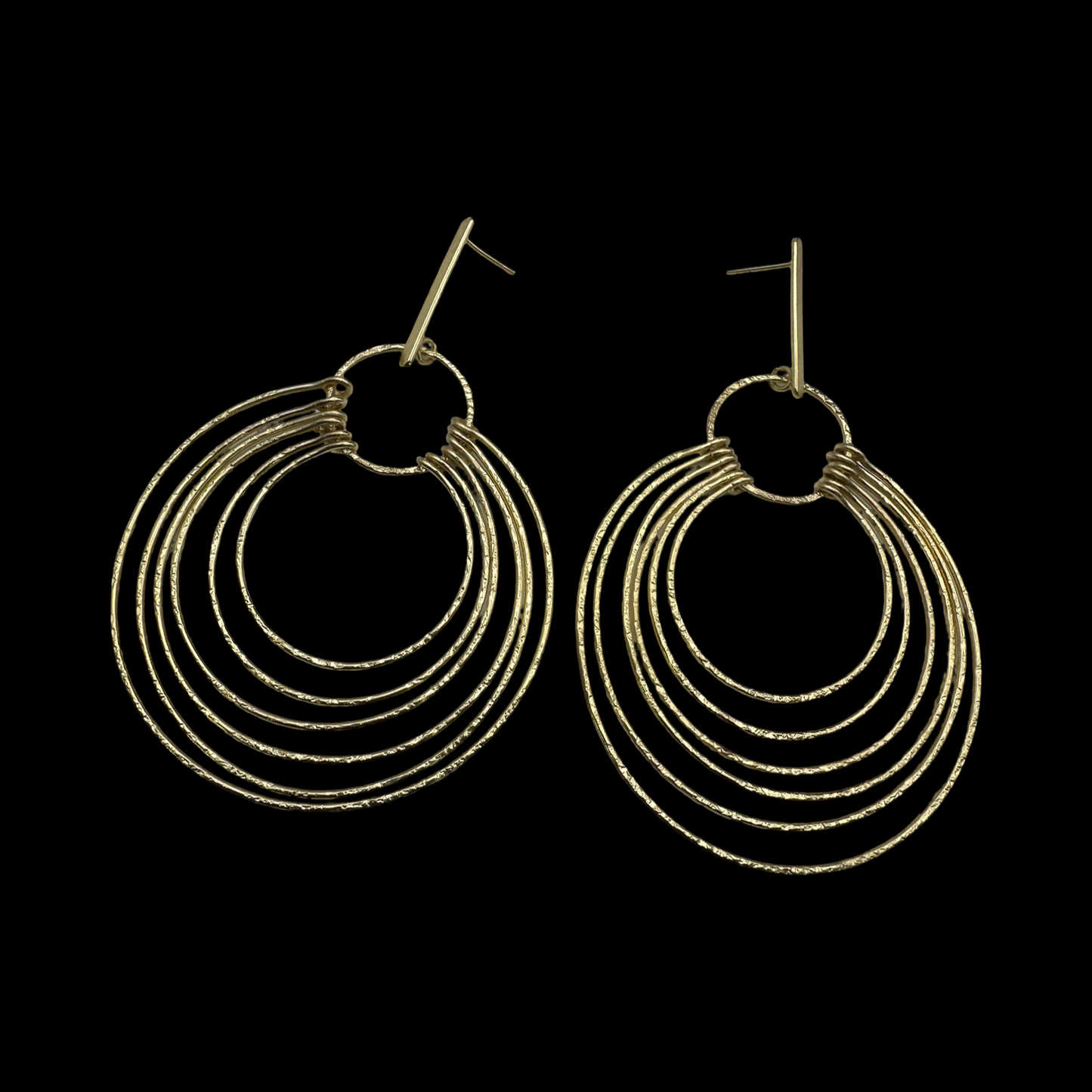 African Multi-Hoop Brass Drop Earrings – Layered Bohemian Statement Jewellery - Fatisha Boutique #