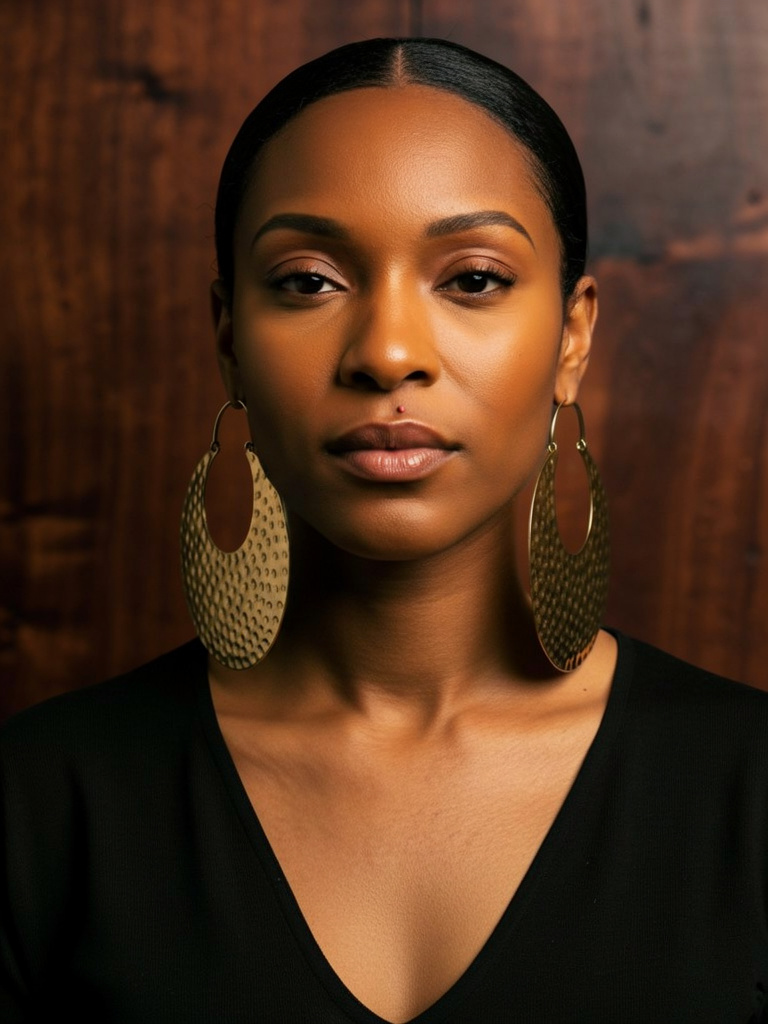 Oversized African Brass Earrings – Bold Hammered Gold Statement Jewellery - Fatisha Boutique #