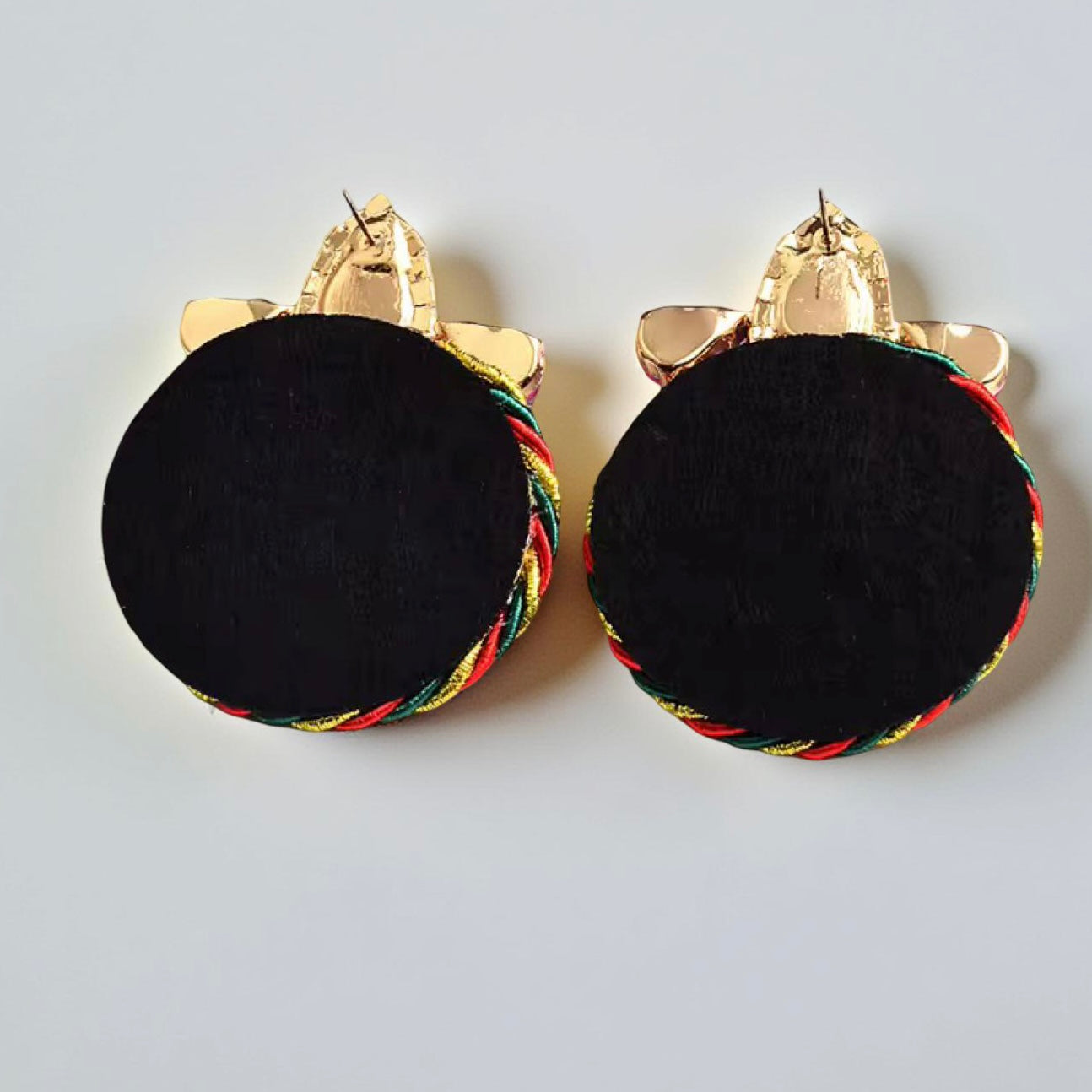 Crystal Rhinestone Thread-Woven Round Stud Earrings – Colourful Statement Jewellery - Fatisha Boutique #