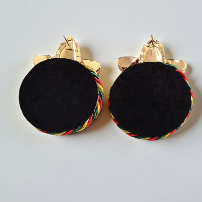 Crystal Rhinestone Thread-Woven Round Stud Earrings – Colourful Statement Jewellery - Fatisha Boutique #