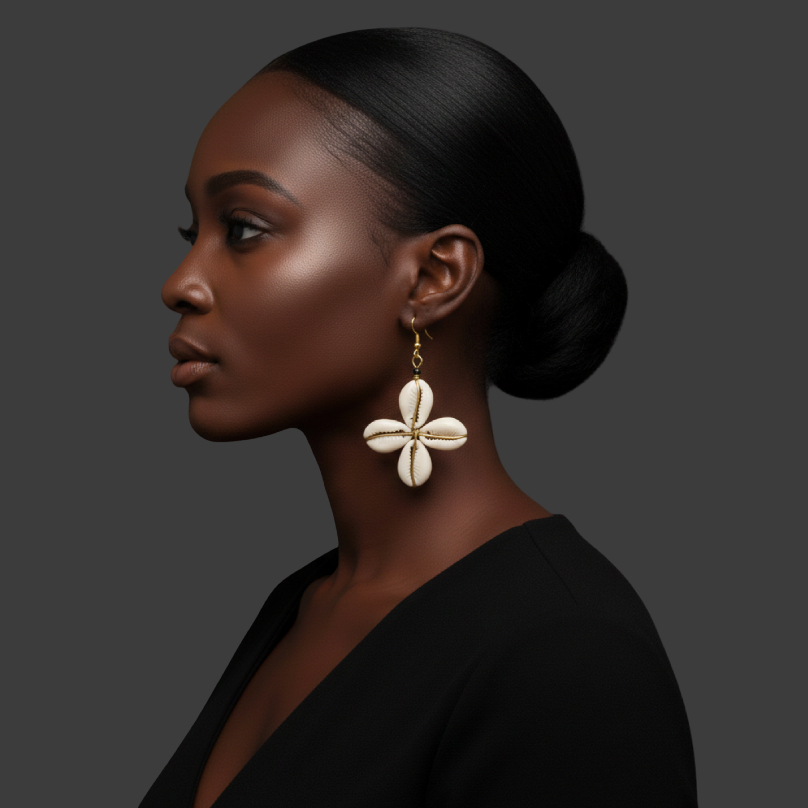 Handmade Cowrie Shell Star Dangle Earrings – African Boho Brass Jewellery - Fatisha Boutique #