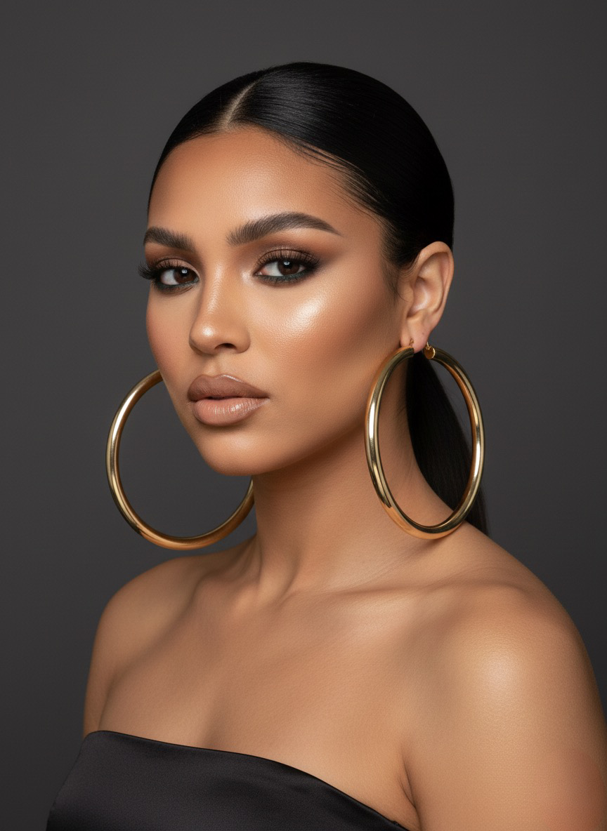Oversized 11cm Gold Hoop Earrings – Bold Classic Statement Jewellery - Fatisha Boutique #