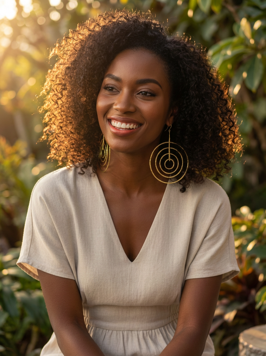 African Brass Spiral Statement Earrings – Handmade Geometric Dangle Jewellery - Fatisha Boutique #