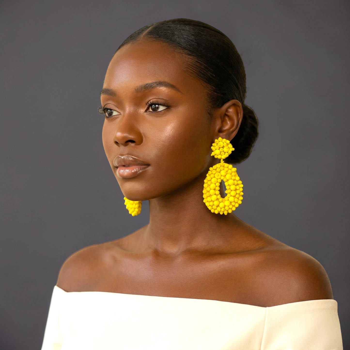 Handmade Beaded Statement Earrings – Bold Boho Drop Earrings (Multi-Colour) - Fatisha Boutique #