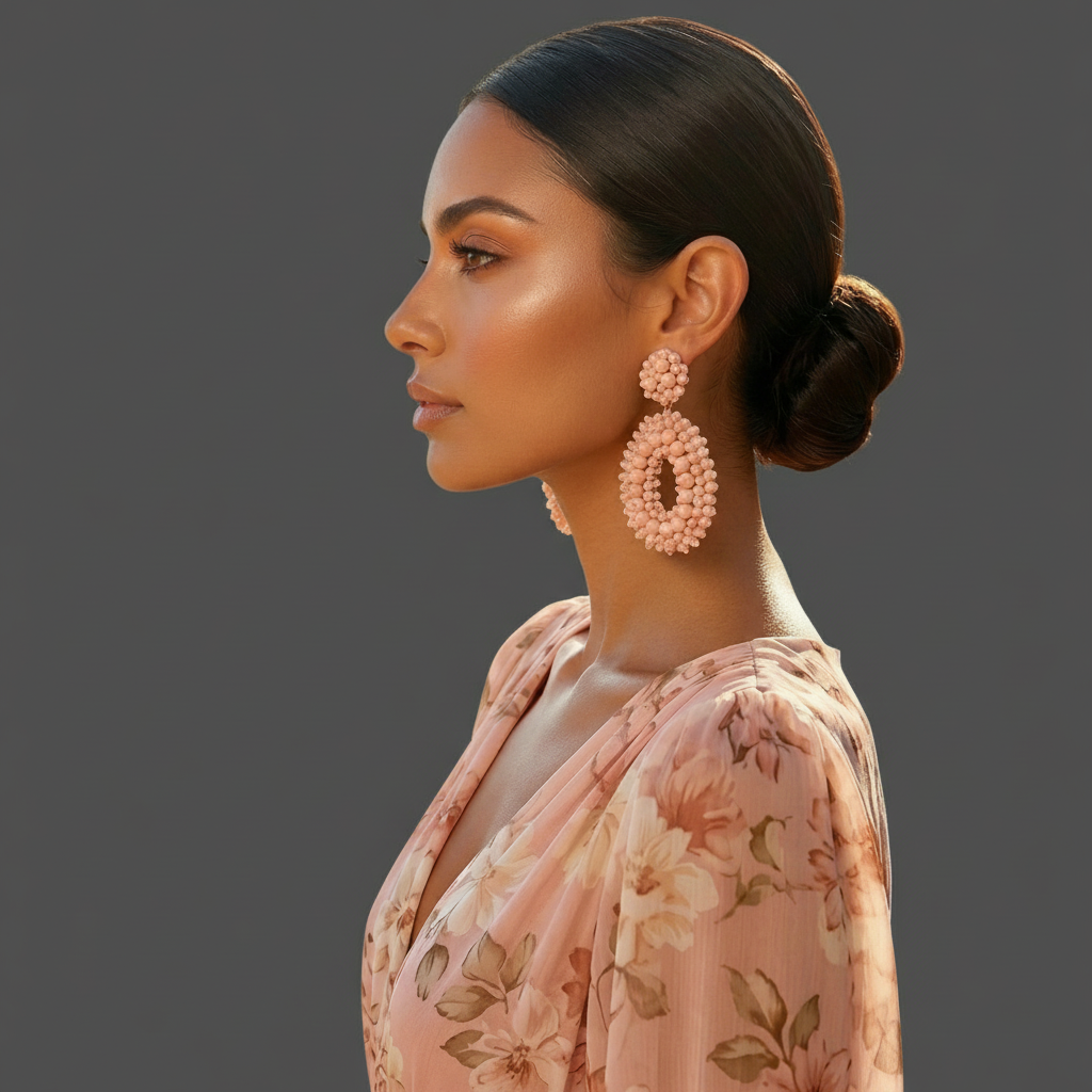 Handmade Beaded Statement Earrings – Bold Boho Drop Earrings (Multi-Colour) - Fatisha Boutique #