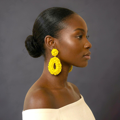Boho Beaded Drop Earrings – Handmade Bold Statement Earrings for Women (Multi Colour) - Fatisha Boutique #
