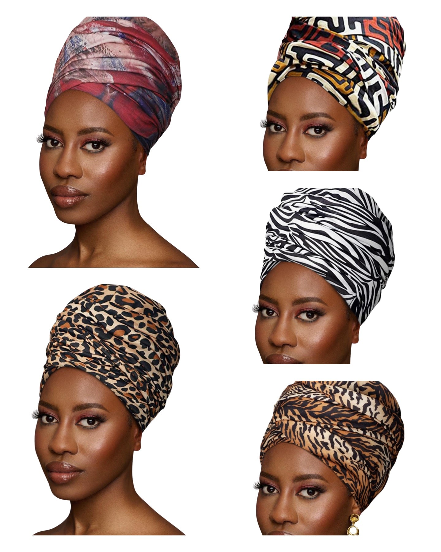 Long Soft Knit Printed Fabric Turbans Head Wraps