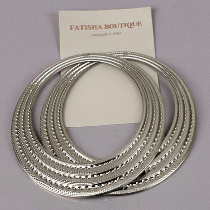 Statement Alloy Hoop Earrings – Bold Textured Oversized Stud