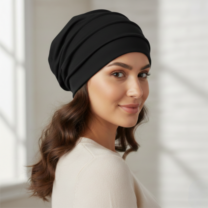 Satin Lined Pre-Tied Turban Beanie for Women – Soft Sleep & Chemo Cap - Fatisha Boutique #