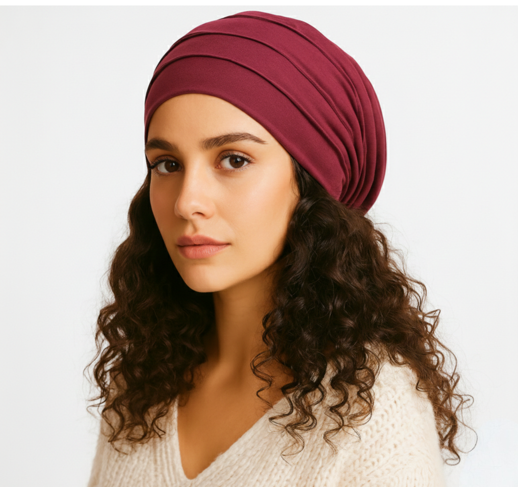 Satin Lined Turban Beanie for Women – Soft Sleep & Chemo Cap