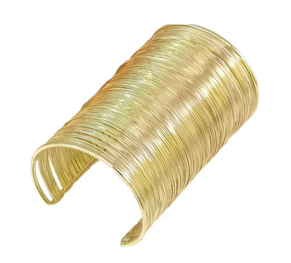 Multilayered Wire Metal Statement Bangle Cuffs