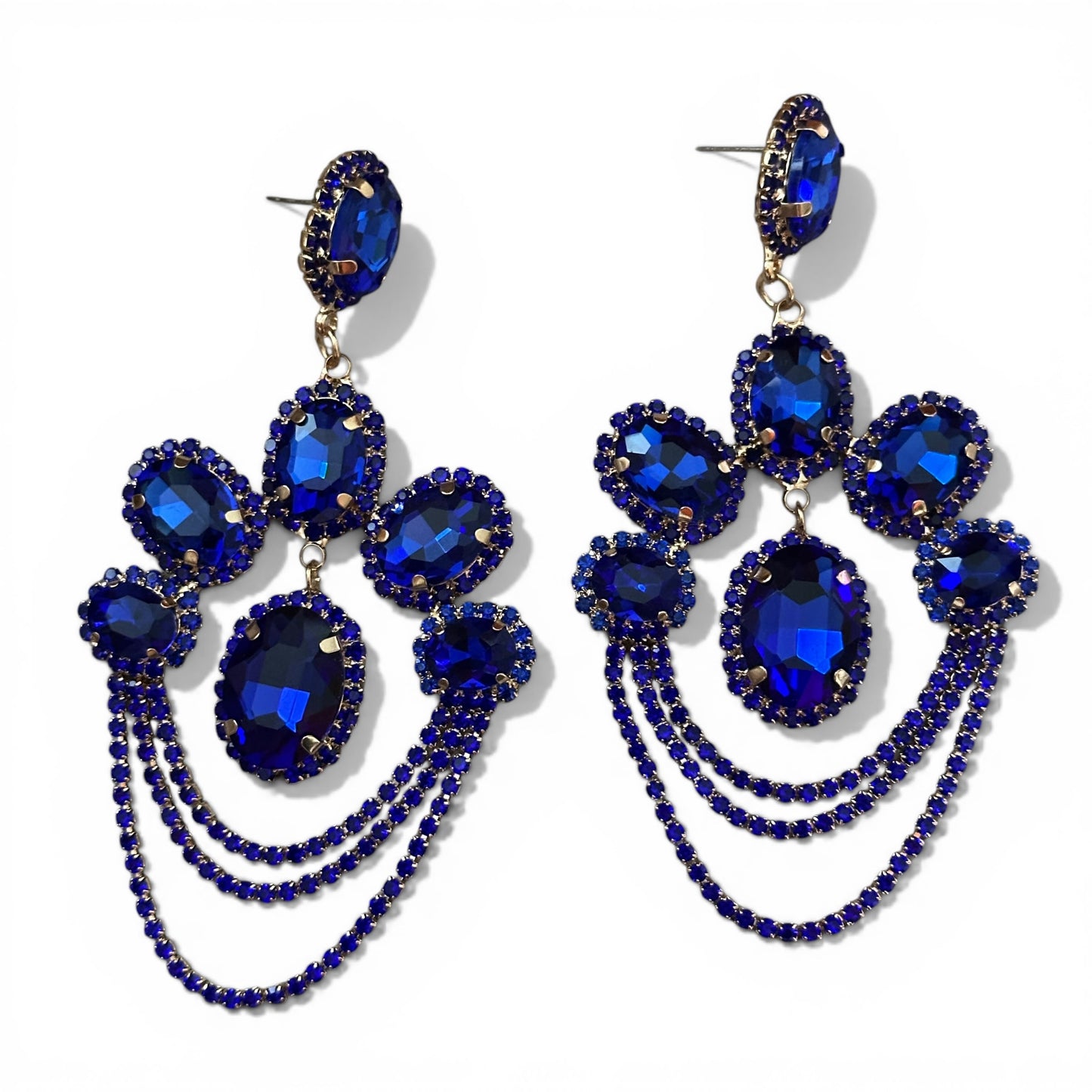 Luxury Chandelier Rhinestone Earrings – Long Elegant Statement Drop Earrings - Fatisha Boutique #