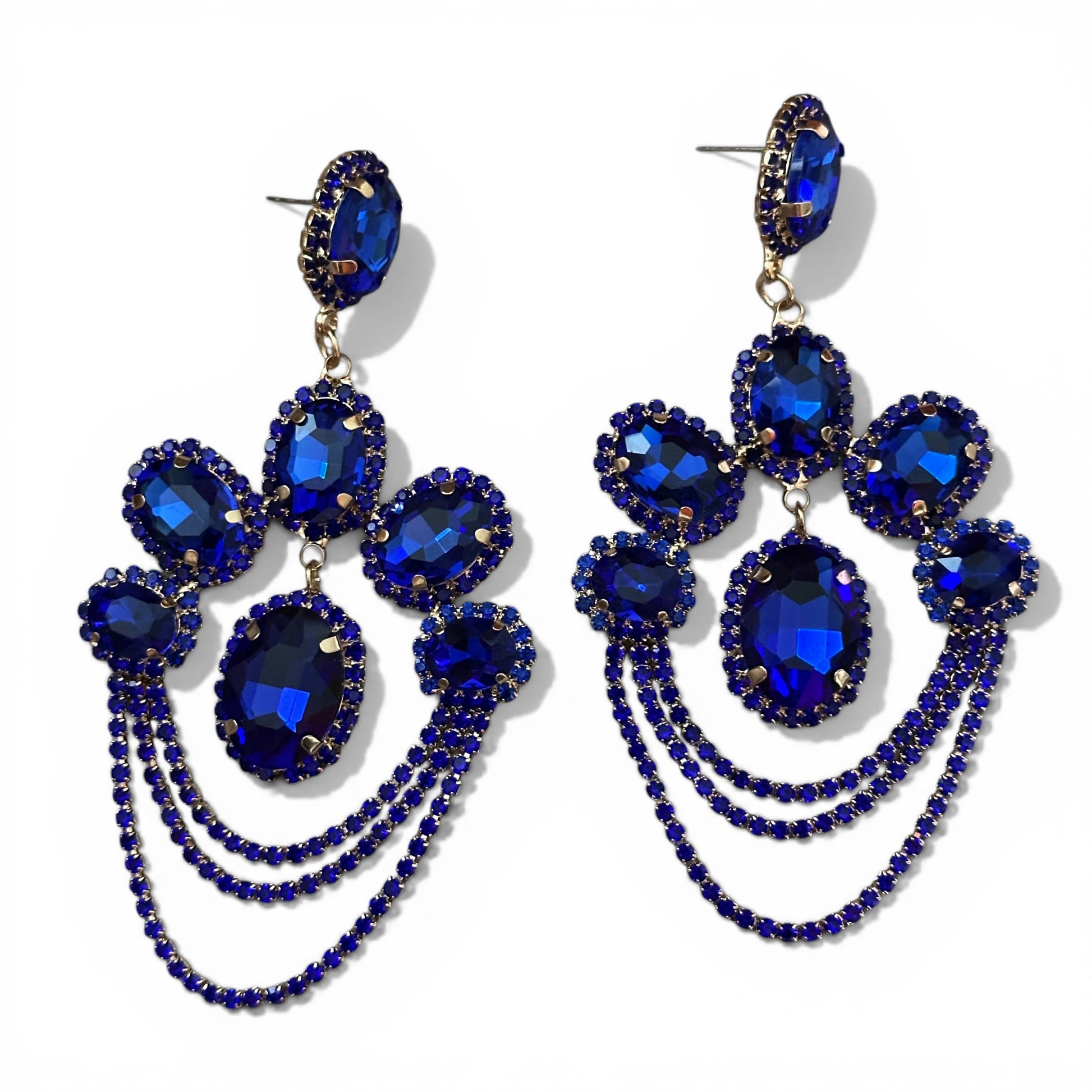 Luxury Chandelier Rhinestone Earrings – Long Elegant Statement Drop Earrings - Fatisha Boutique #