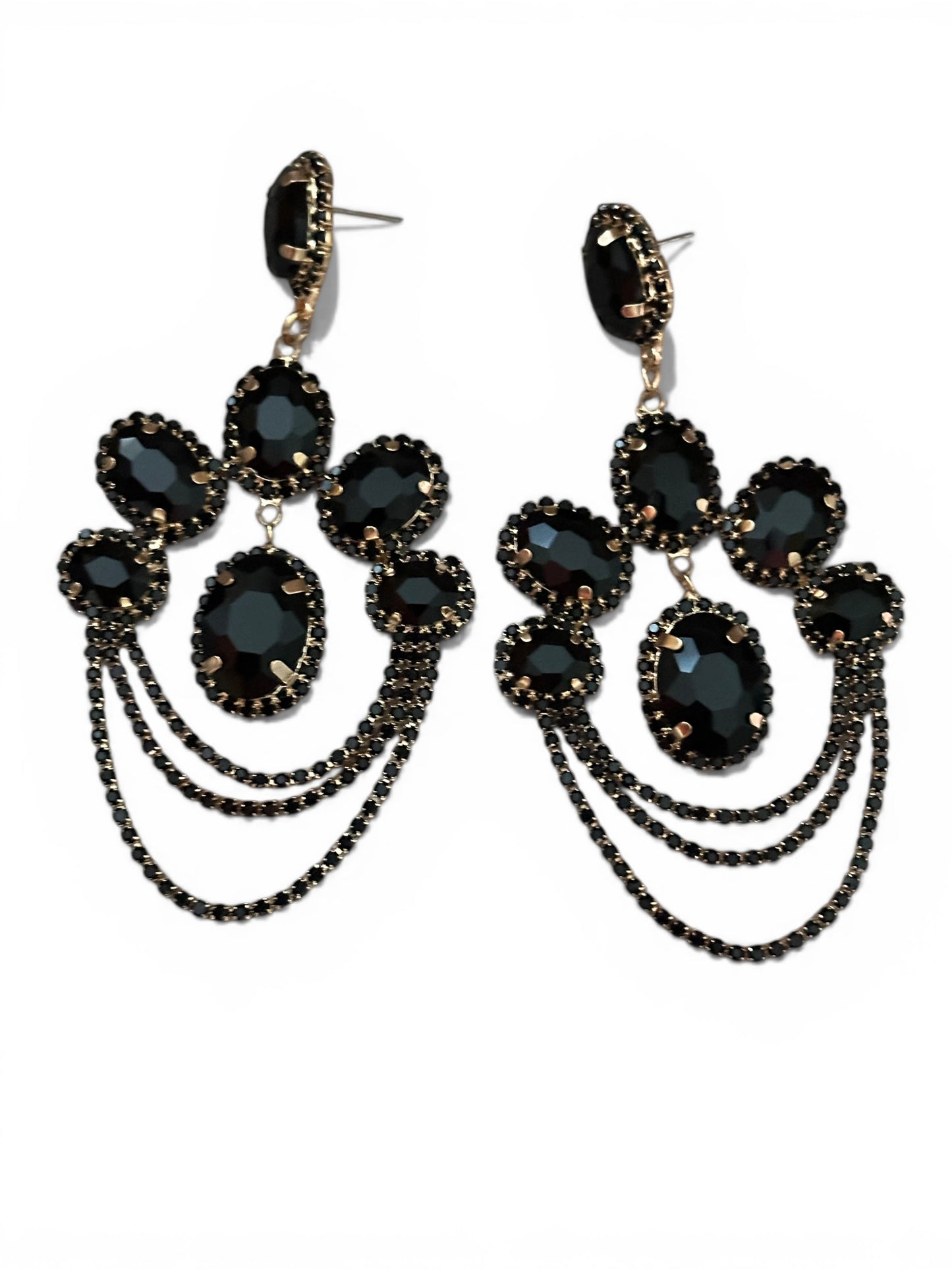 Luxury Chandelier Rhinestone Earrings – Long Elegant Statement Drop Earrings - Fatisha Boutique #