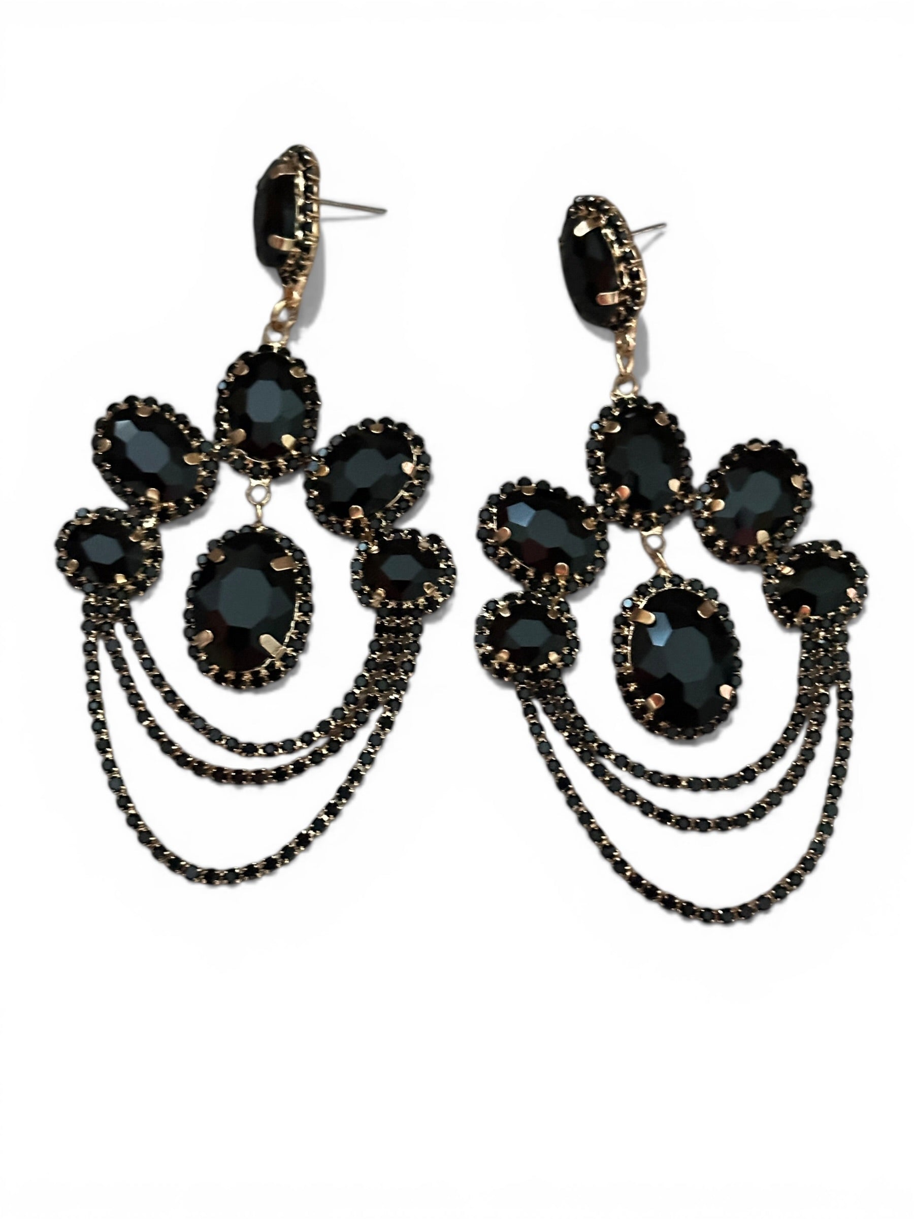 Luxury Chandelier Rhinestone Earrings – Long Elegant Statement Drop Earrings - Fatisha Boutique #