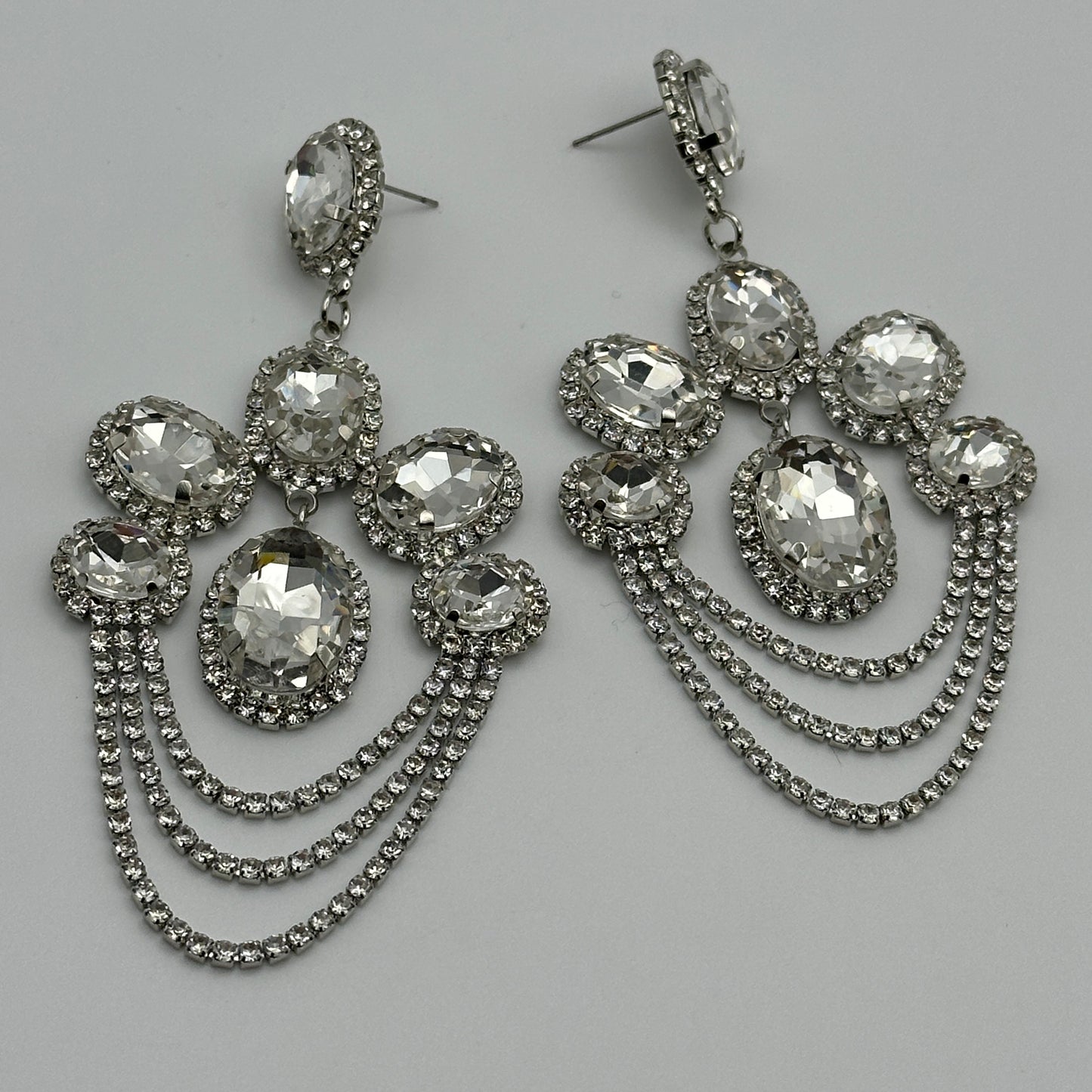 Luxury Chandelier Rhinestone Earrings – Long Elegant Statement Drop Earrings - Fatisha Boutique #