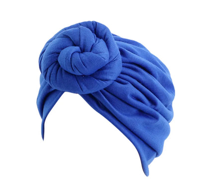 Pre-Tied Double Twisted Knot Stretch Soft Fabric Ready to Wear Turban Caps