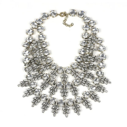 Elegant Gold Bohemian Rhinestone Choker Pendant Statement Necklace