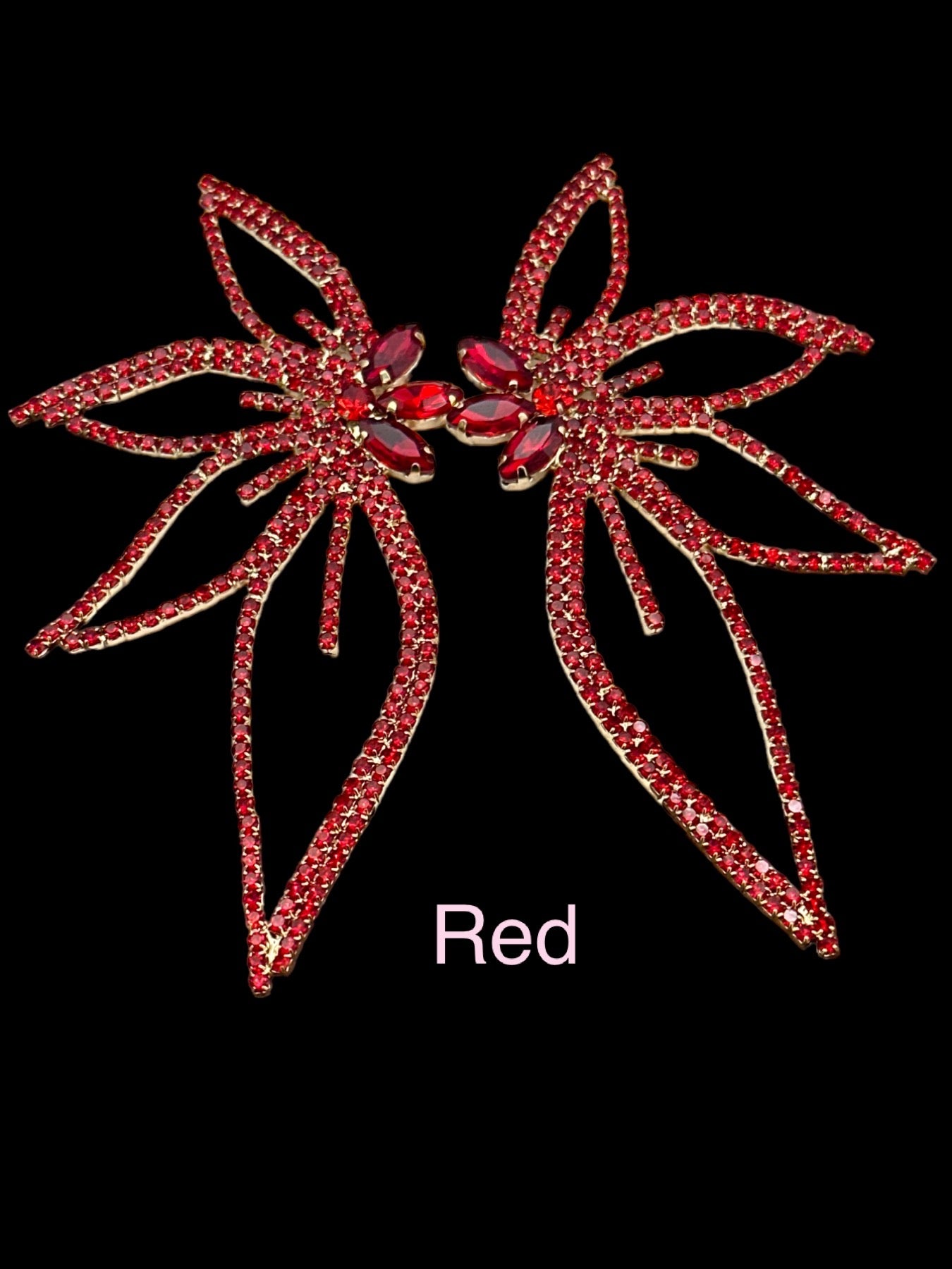 Luxury Crystal Rhinestones Flower Shape Designed Statement Stud Earrings