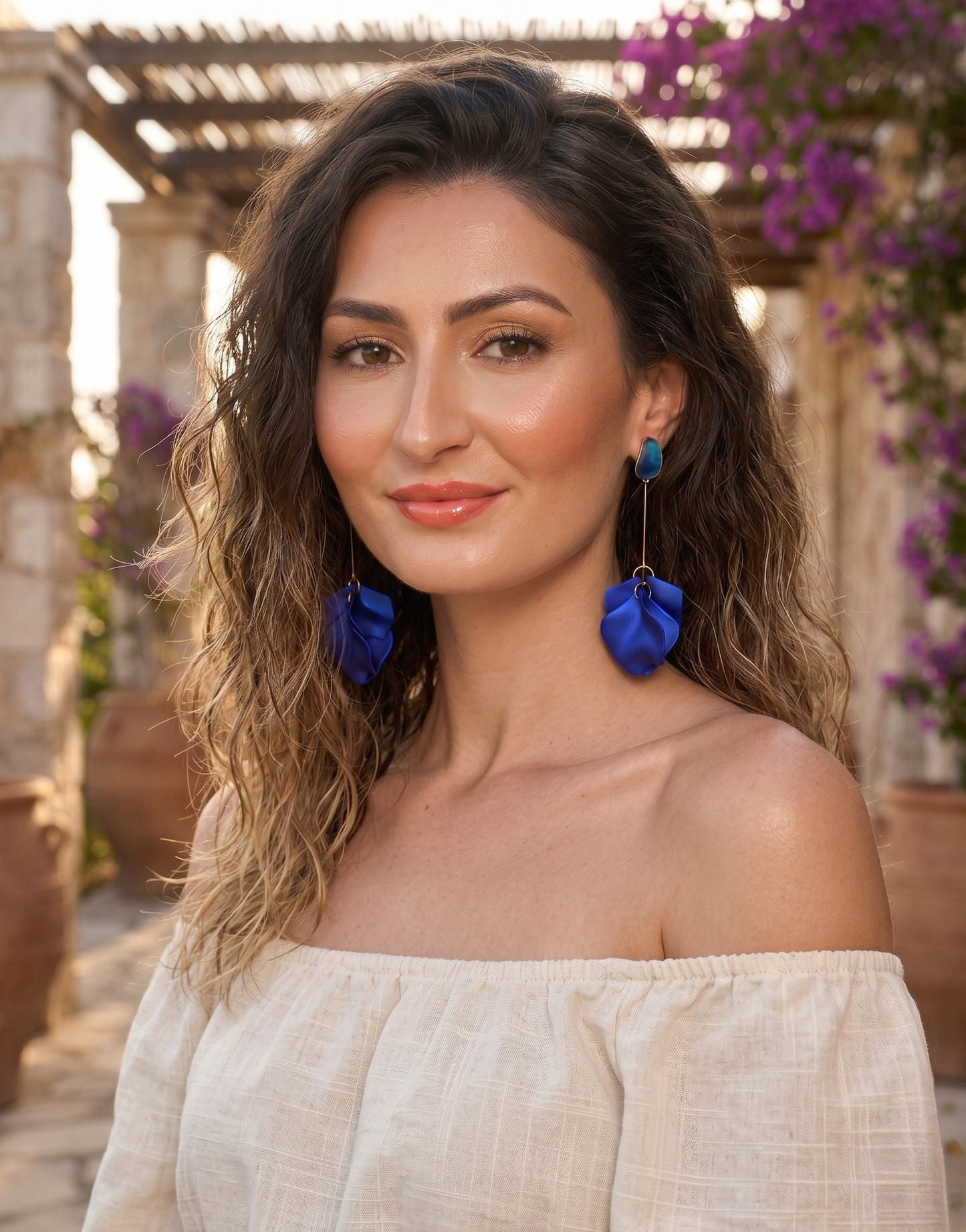 Long Boho Petal Drop Earrings – Lightweight Acrylic Floral Statement Dangles for Women - Fatisha Boutique #