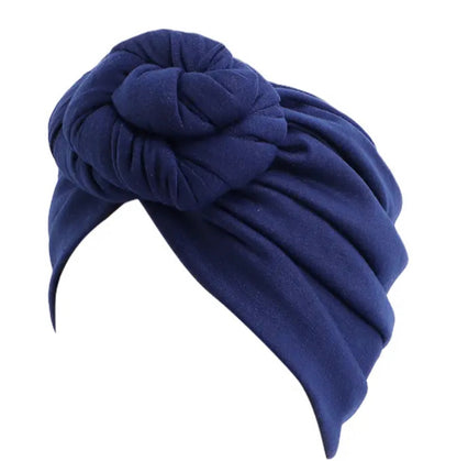 Pre-Tied Double Twisted Knot Stretch  Soft Fabric  Ready to Wear Turban Caps