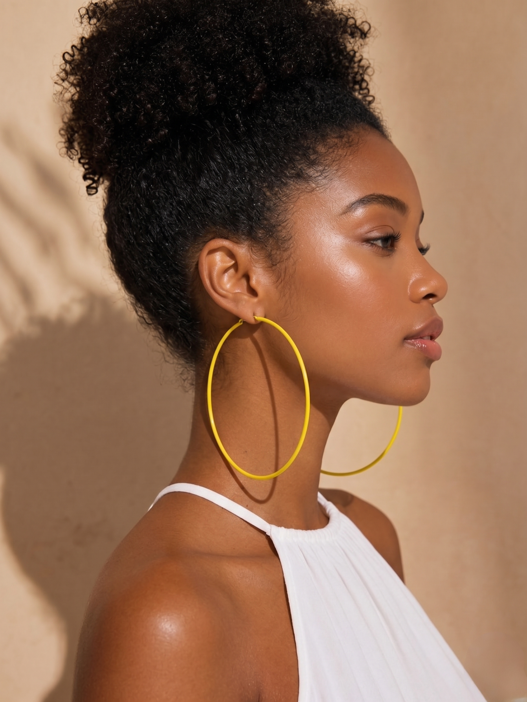 10cm Colourful Hoop Earrings – Large Lightweight Retro Statement Hoops for Women - Fatisha Boutique #