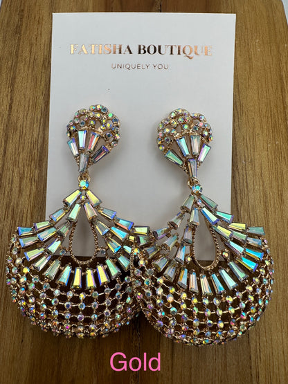 Elegant Diamante Rhinestone Teardrop Dangle Earrings