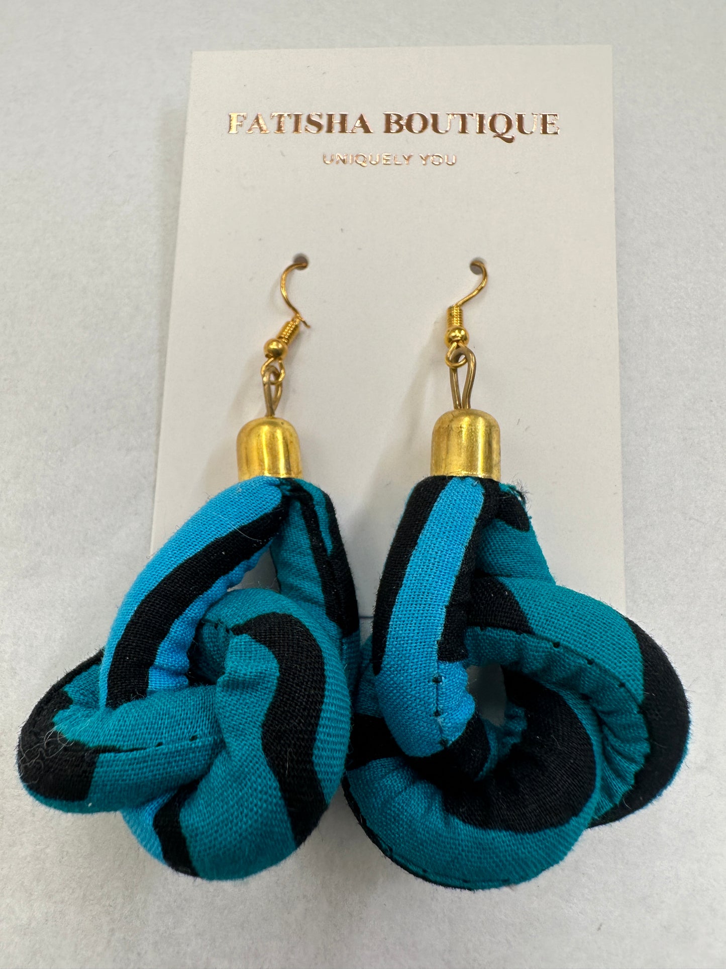 Lightweight Ankara Fabric Print Dangle Knot Earrings