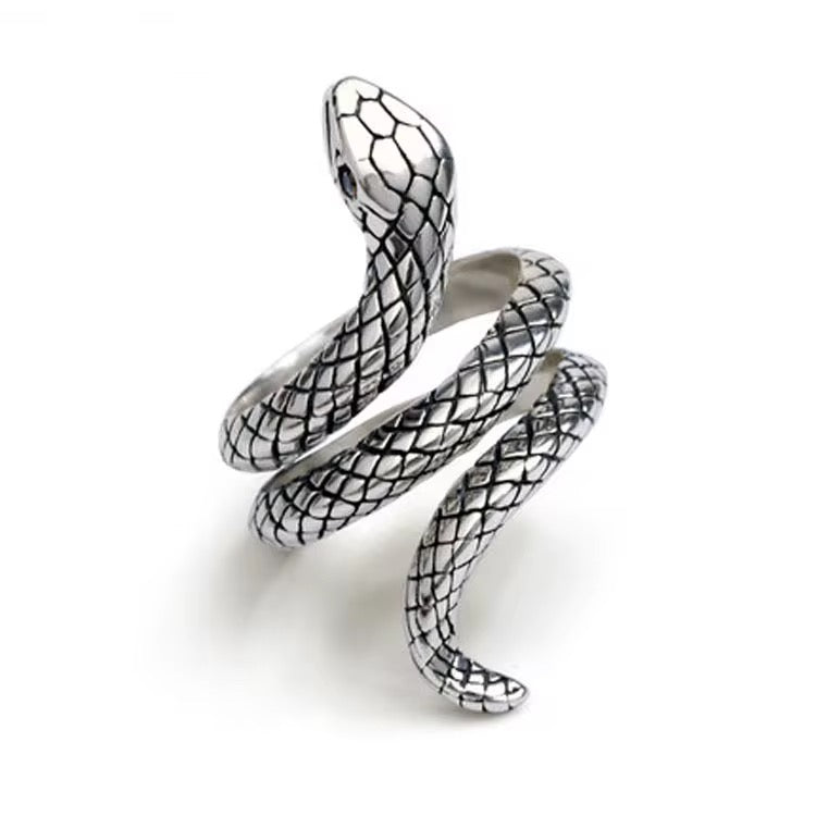 Bohemian 4-Piece Snake Statement Rings Set – Vintage Reptile Design - Fatisha Boutique #
