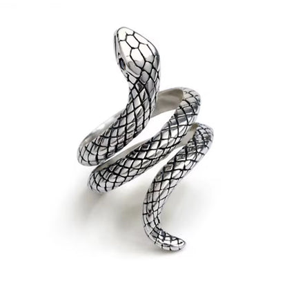 Bohemian 4-Piece Snake Statement Rings Set – Vintage Reptile Design - Fatisha Boutique #