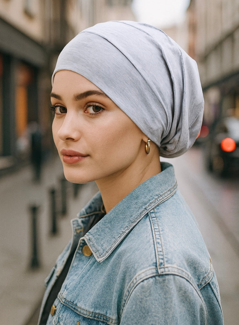 Satin Lined Double Layer Turban Beanie – Pre-Tied Cotton Headwrap Cap for Women - Fatisha Boutique #