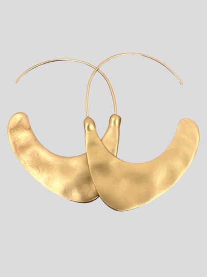 Hammered Alloy Metal Minimalist Dangle Earrings