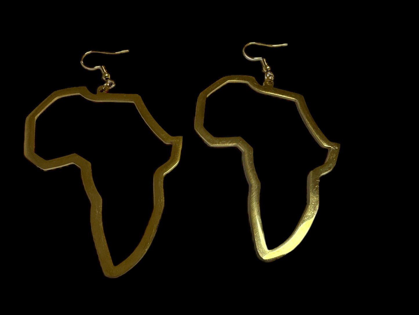 Medium Africa Map Shape Dangle Earrings