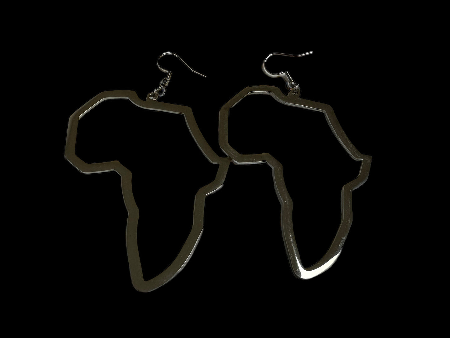 Medium Africa Map Shape Dangle Earrings