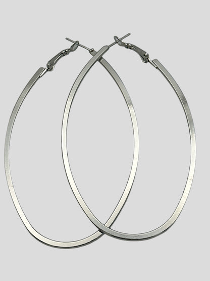 Lightweight Oval Statement Hoop Earrings