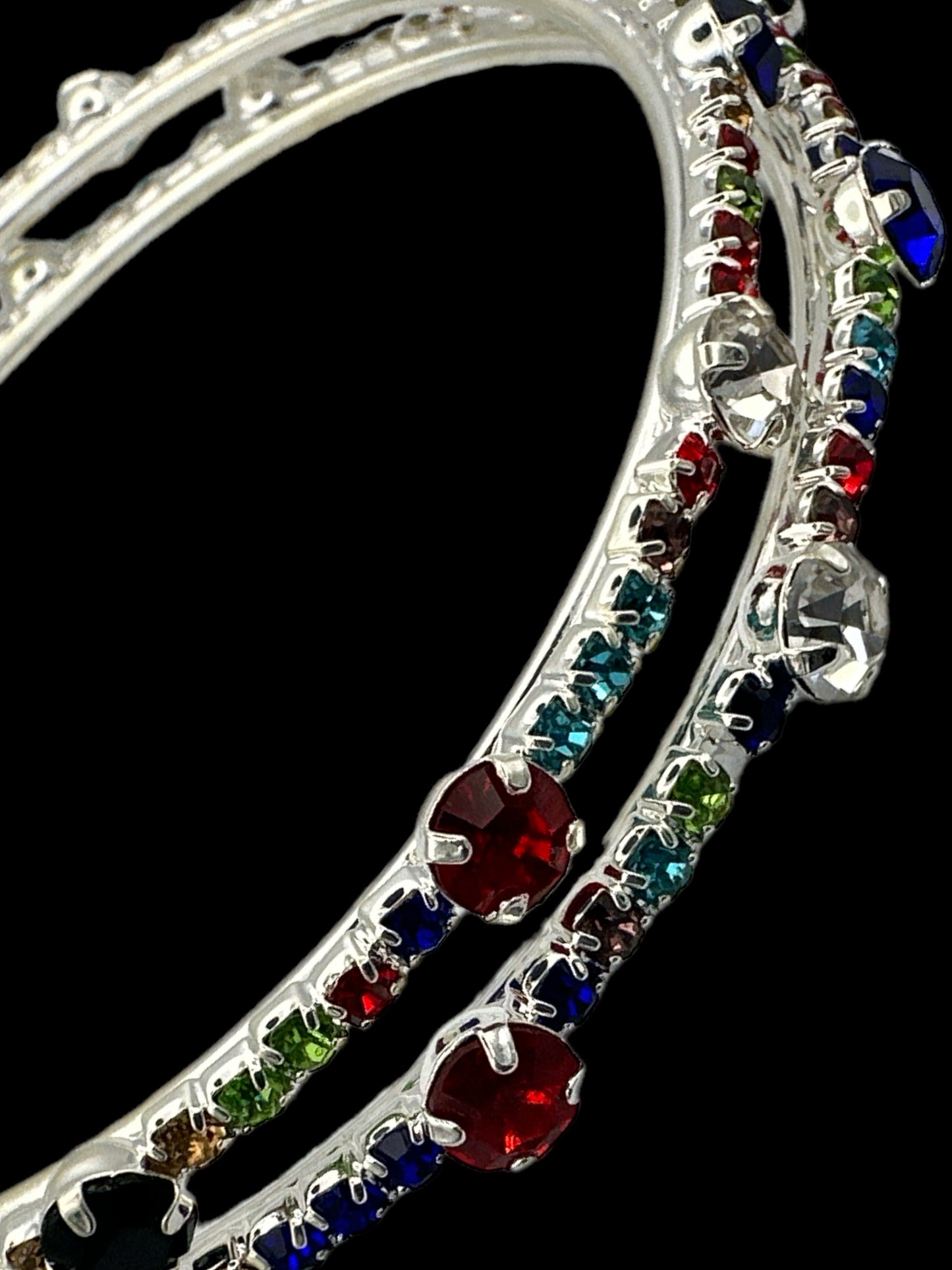 7CM Luxury Crystal Rhinestones Medium Statement Hoop Earrings