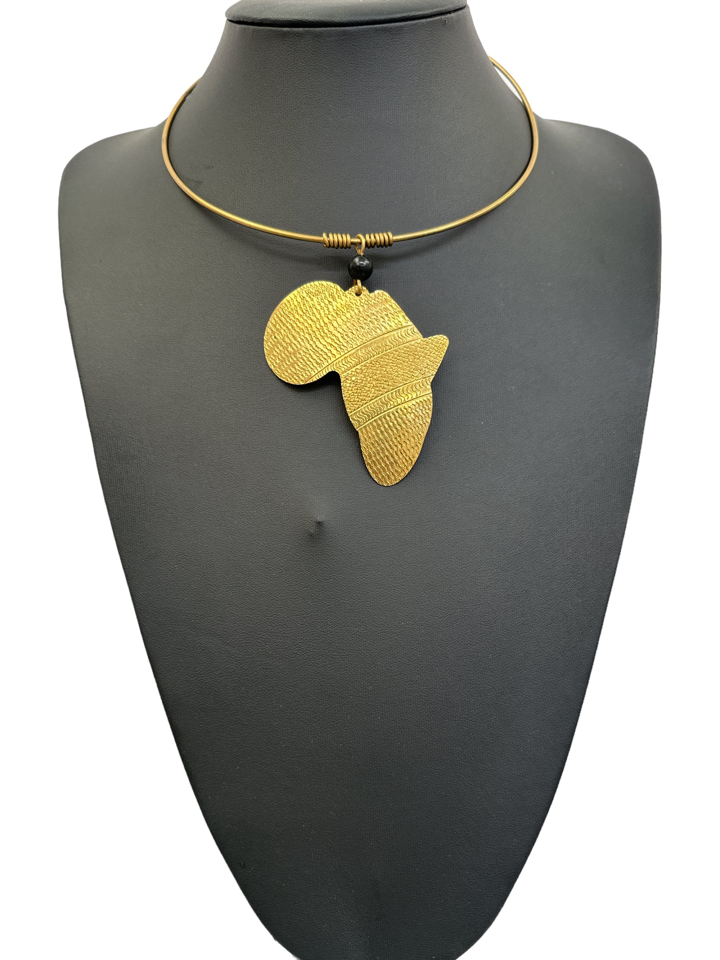 AFRICA MAP BRASS METAL PENDANT NECKLACE