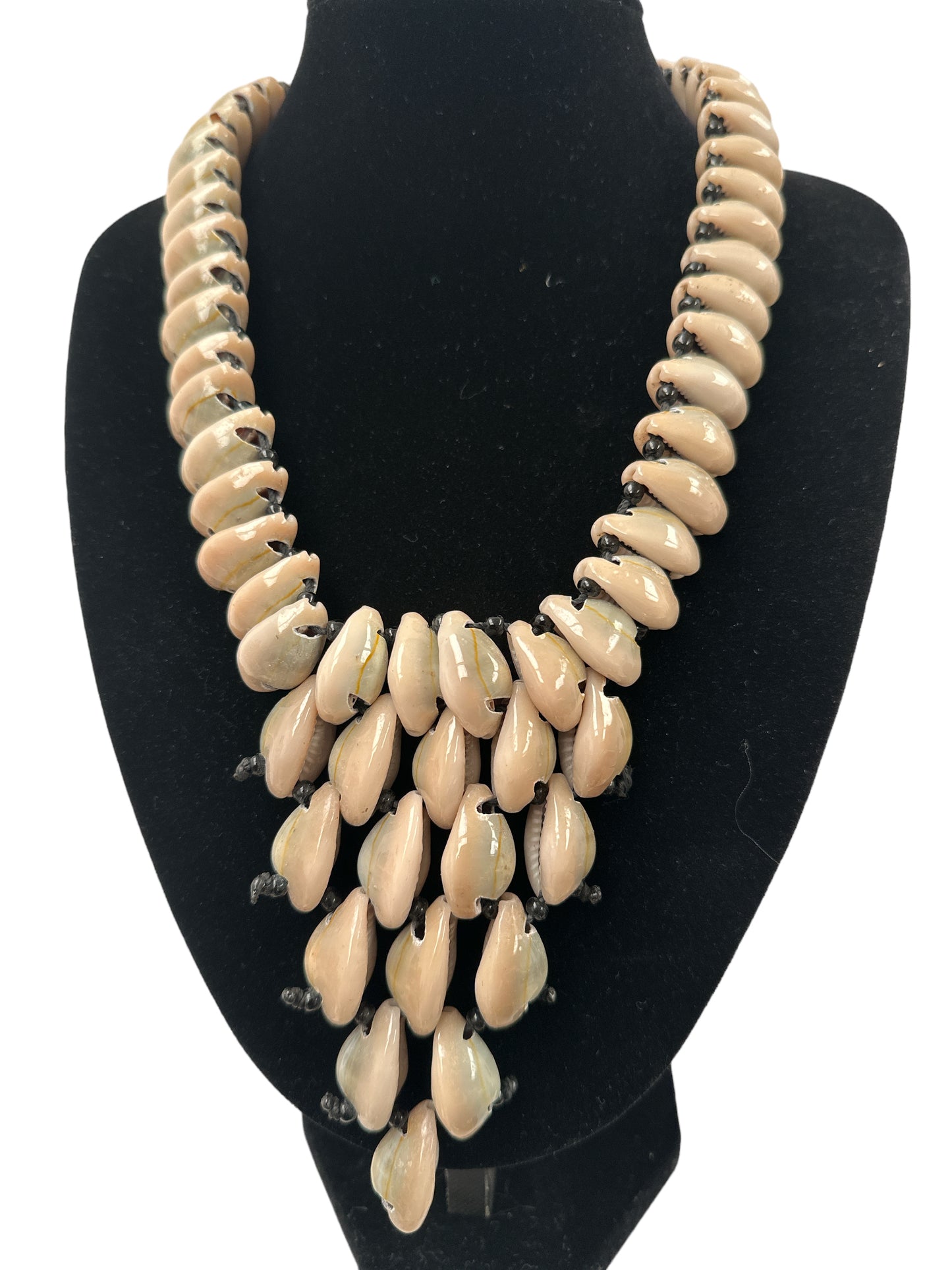 Authentic African Cowrie Seashells Beaded Necklace Pendant