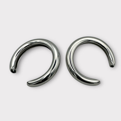 Chunky 5cm Open Hoop Earrings – Bold Sculptural Gold & Silver Statement Jewellery - Fatisha Boutique #