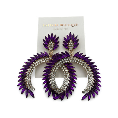 Glam Statement Diamante Rhinestone Earrings - Elegant Bold Dangle Jewellery