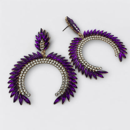 Glam Statement Diamante Rhinestone Earrings - Elegant Bold Dangle Jewellery