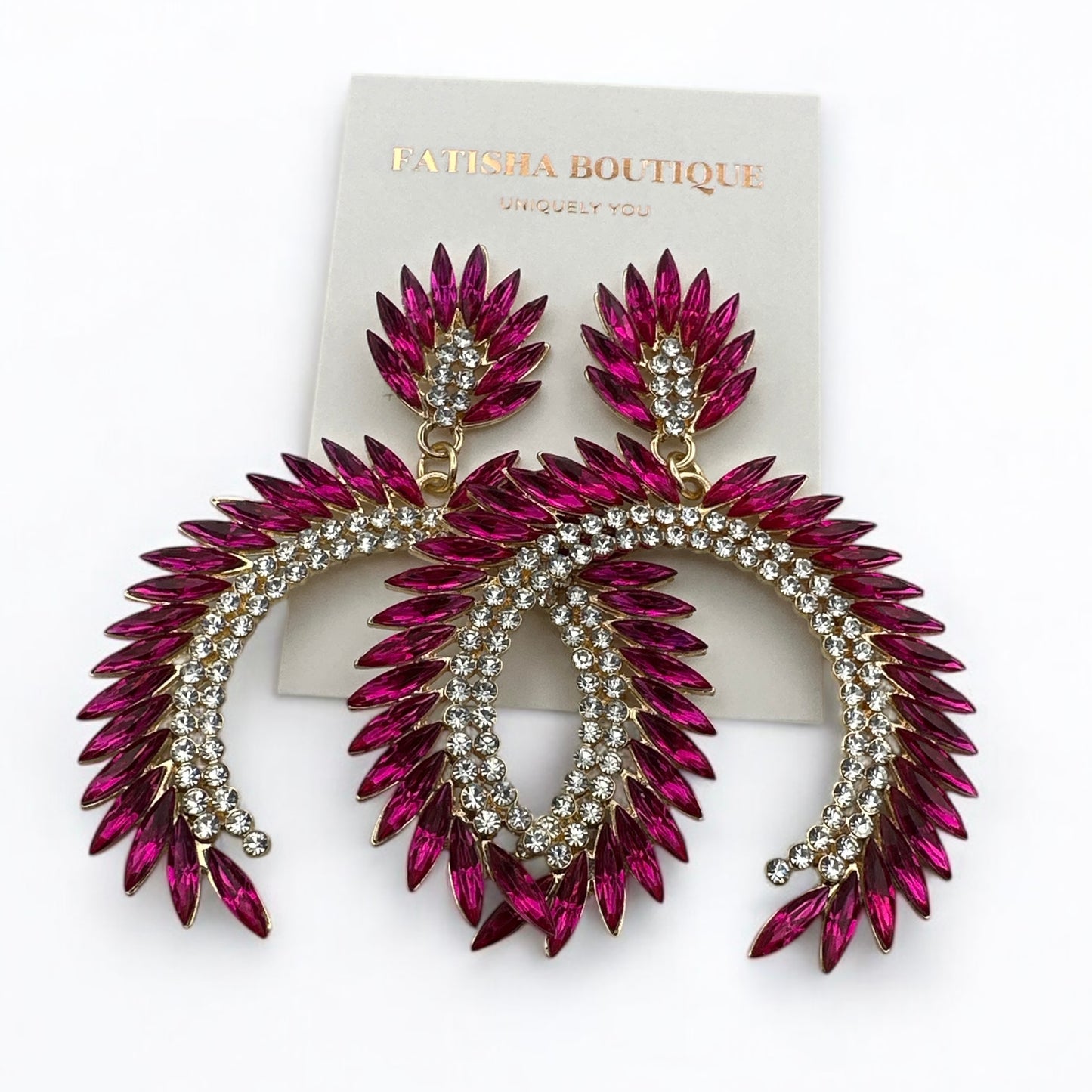 Glam Statement Diamante Rhinestone Earrings - Elegant Bold Dangle Jewellery
