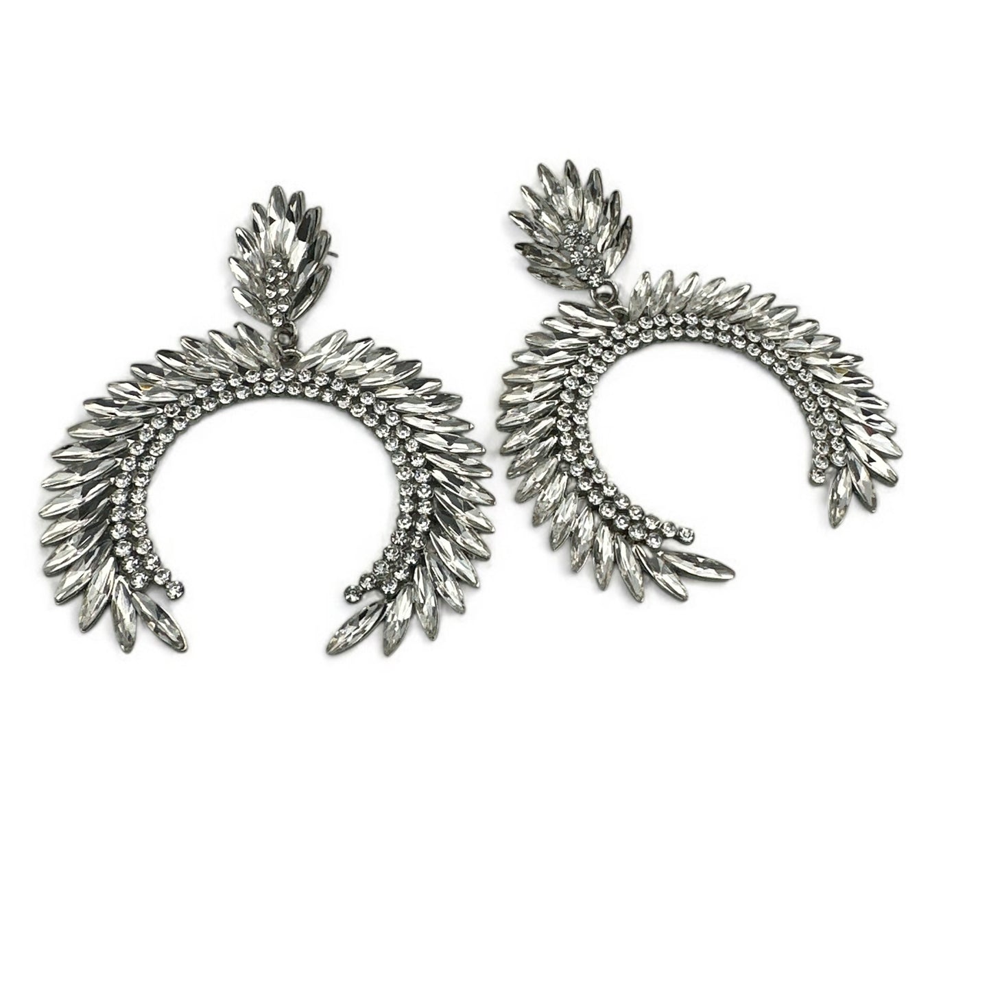 Glam Statement Diamante Rhinestone Earrings - Elegant Bold Dangle Jewellery
