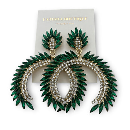 Glam Statement Diamante Rhinestone Earrings - Elegant Bold Dangle Jewellery