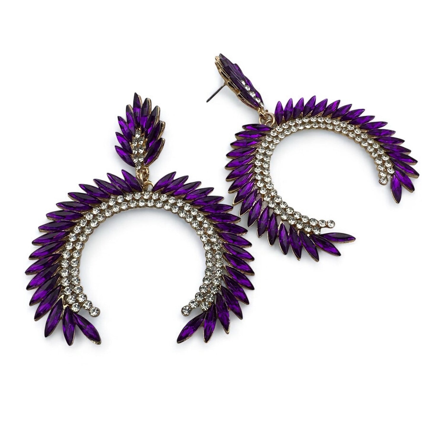 Glam Statement Diamante Rhinestone Earrings - Elegant Bold Dangle Jewellery